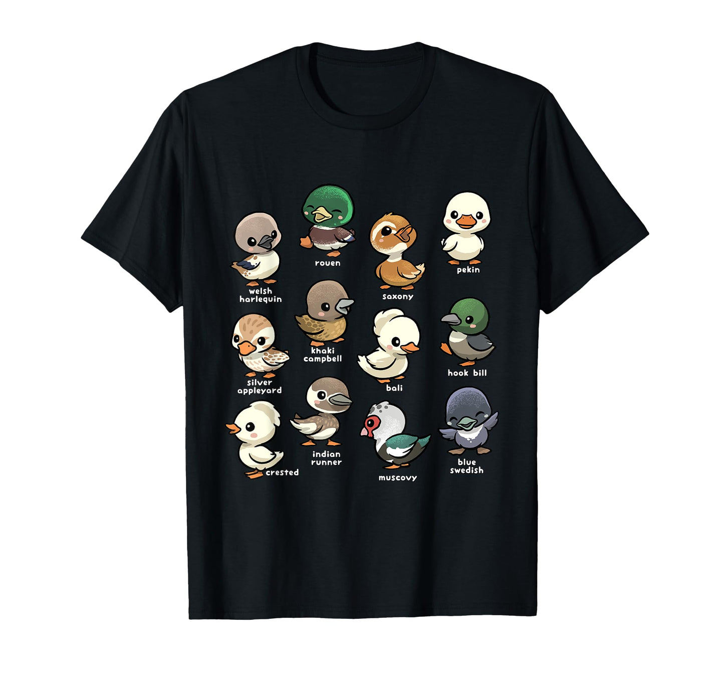 Cute Types of Duck Waterfowl Animals of the World Duck Lover T-Shirt