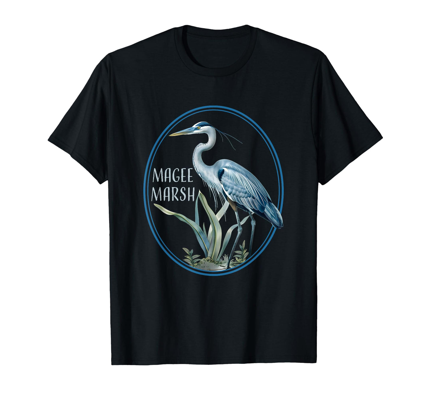 Water Fowl Bird Watching Heron Birds Blue Great Magee Marsh T-Shirt