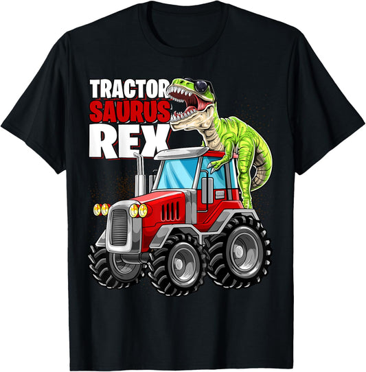 Tractor Saurus Rex T Rex Dinosaur Tractor Birthday Party Boy T-Shirt
