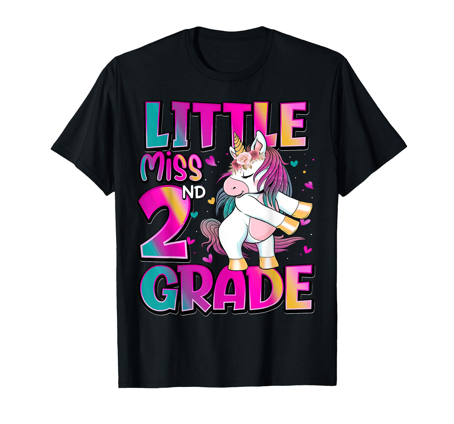 Little Miss 2nd Grade Unicorn Back To School 2nd Grade Girls T-Shirt