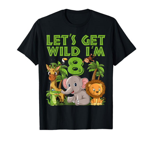 8 Year Old Zoo Birthday Safari Jungle Animal 8th B-day T-Shirt