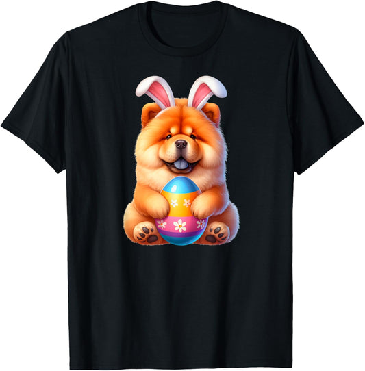 Cute Easter Puppy Chow Chow Bunny Tee Easter Dog Puppies T-Shirt