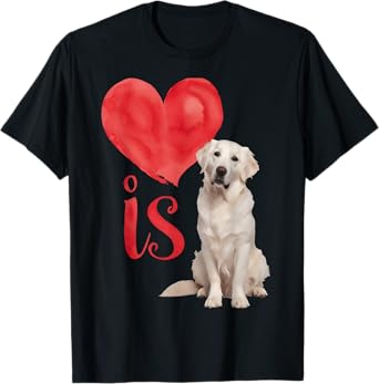 Love is White English Cream Golden Retriever Mom Dog Puppy T-Shirt