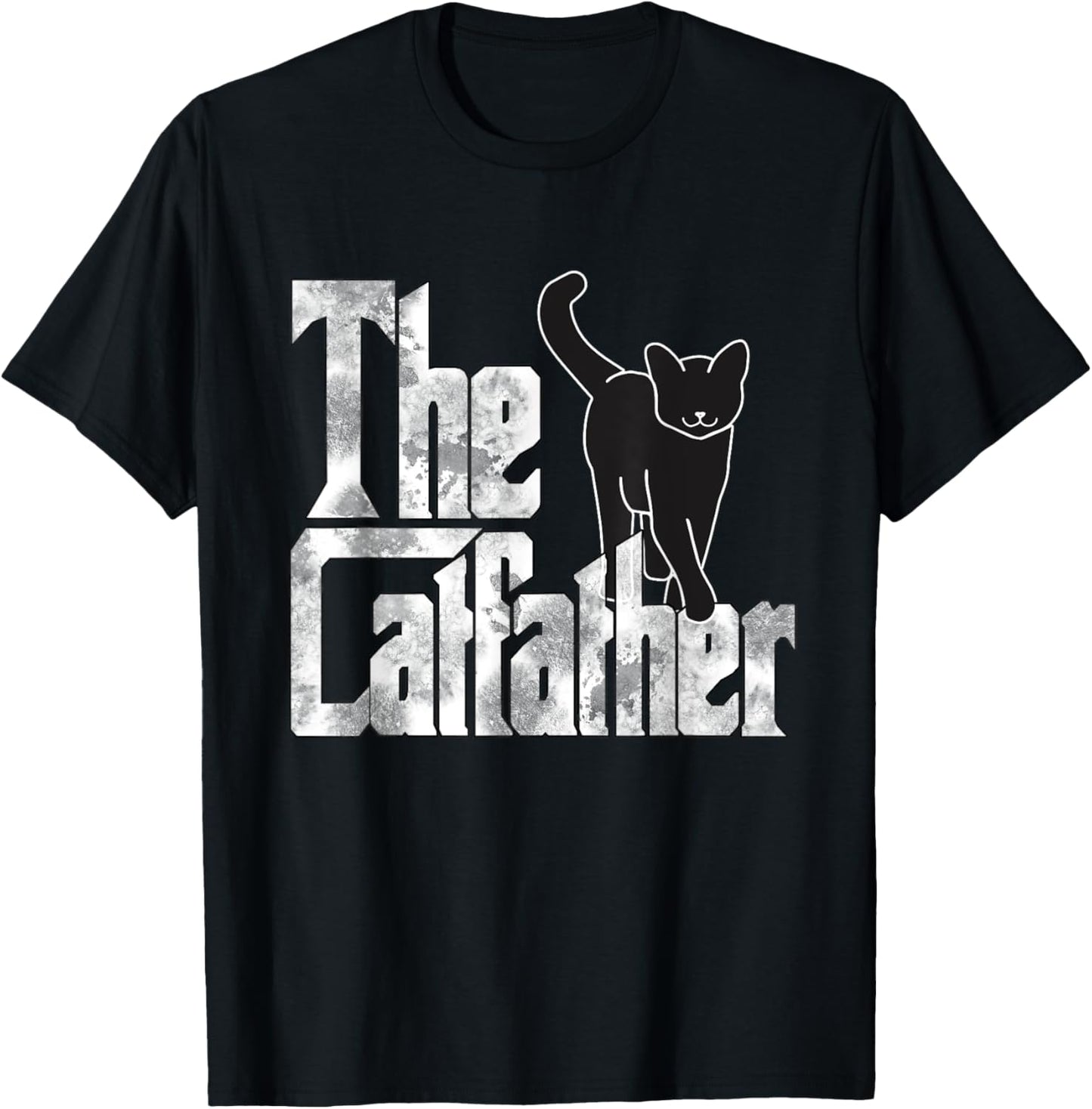 The Catfather Black Cat Father Mafia Whiskers Male Daddy T-Shirt