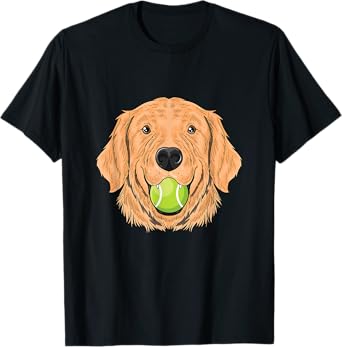 Dog Tennis Ball Golden Retriever Court Racket Trainer Gift T-Shirt