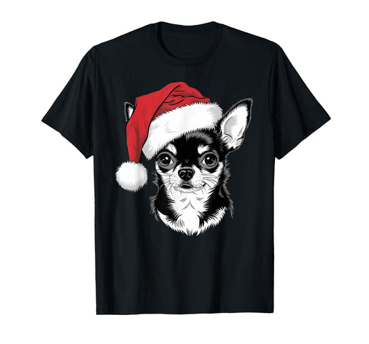 Joyful Chihuahua Santa Dog on Chihuahua Christmas T-Shirt for Men Women Kids