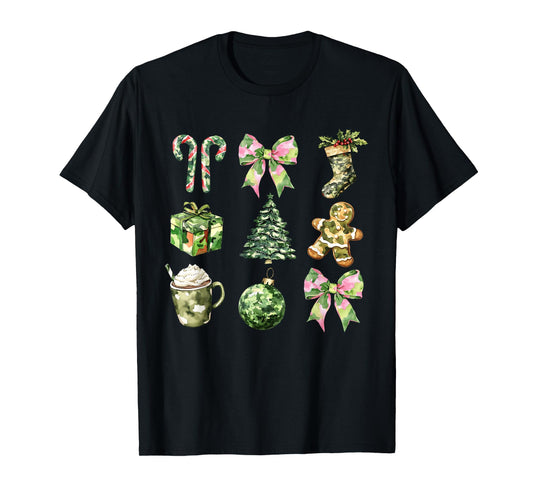 Camo Print Christmas Trees With Camouflage Print Xmas T-Shirt