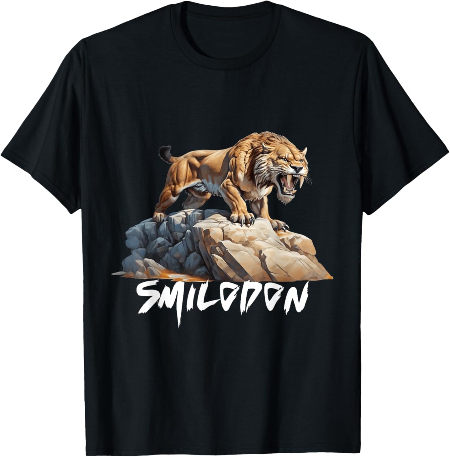 Smilodon Saber-Toothed Cat SaberTooth Tiger Design Men Women Kids T-Shirt
