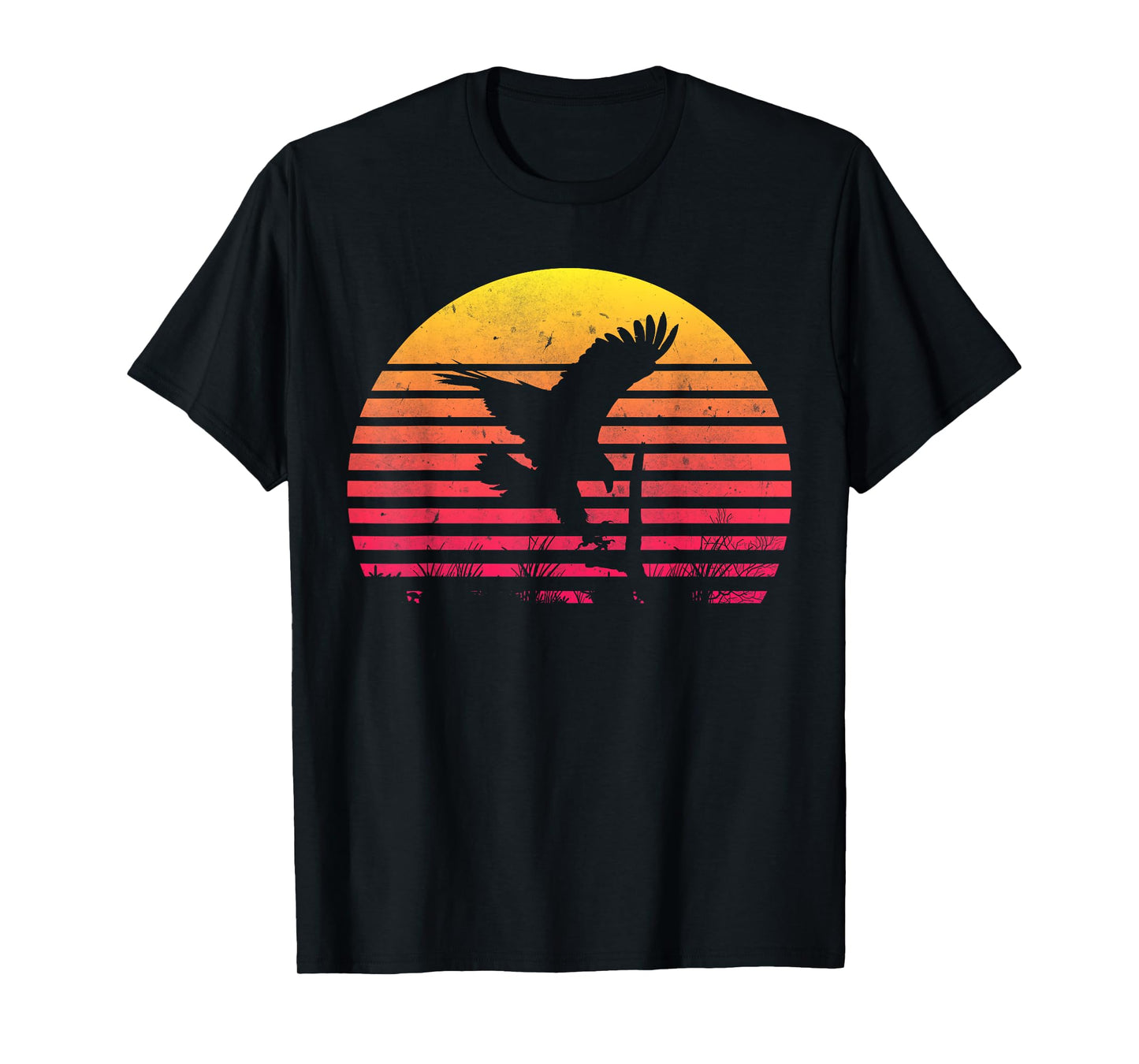 Retro Hawk Sunset Vintage Bird Lover Hawk Whisperer 70s 80s T-Shirt