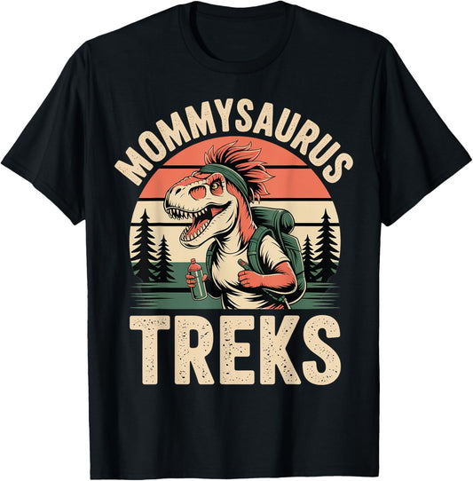 Funny Mommy Dinosaur Hiking Design for Mother's Day T-Shirt