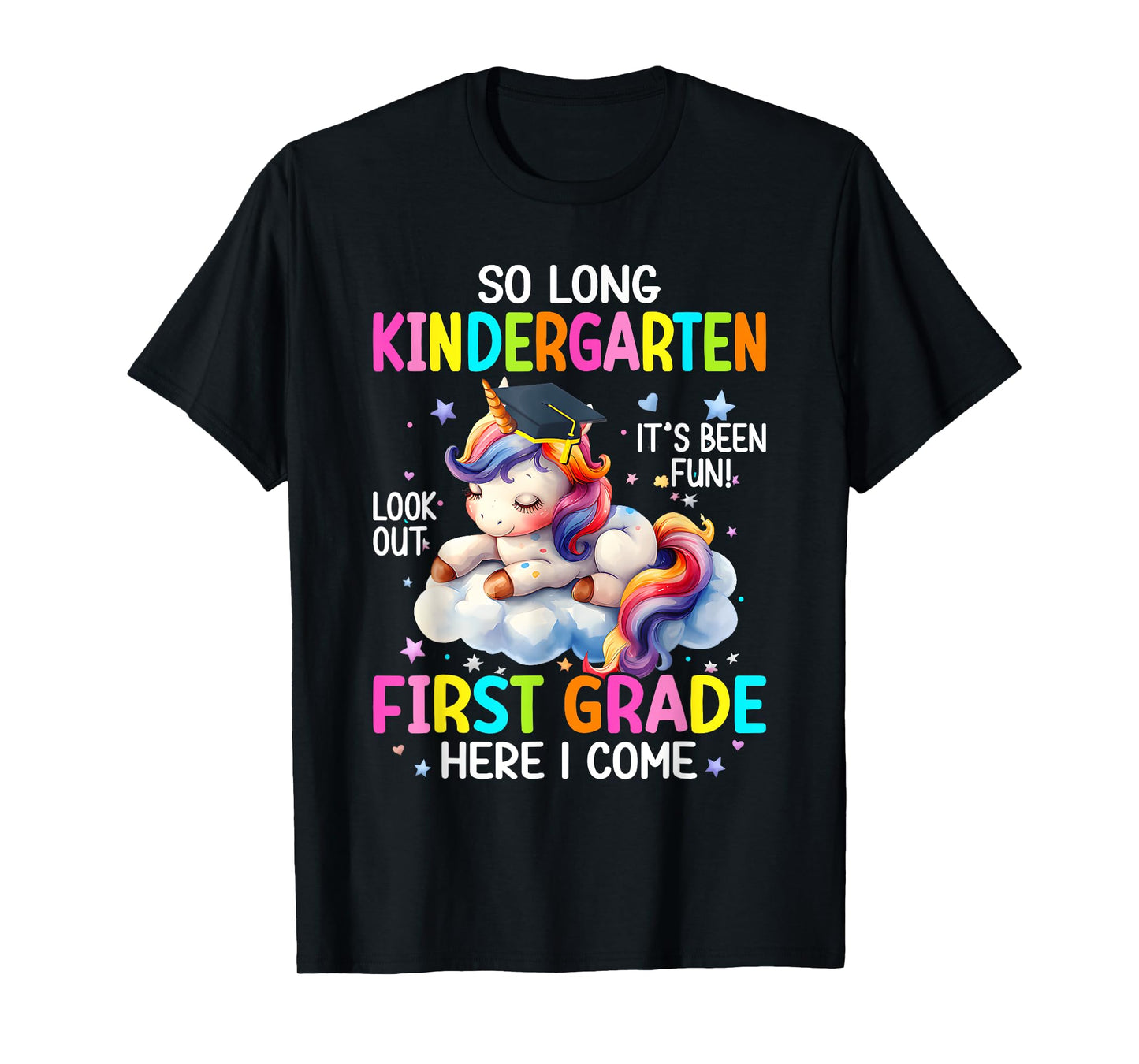 So Long Kindergarten Graduation Class 2025 Unicorn Kids Girl T-Shirt