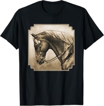Old West Western Quarter Horse in Sepia T-Shirt