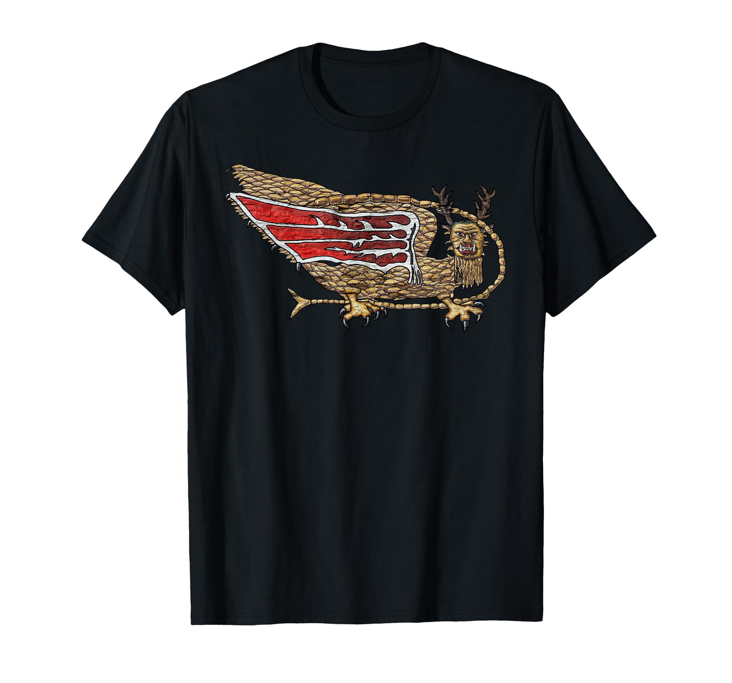 Piasa Symbol Illini Native American Art Painting Dragon Bird T-Shirt