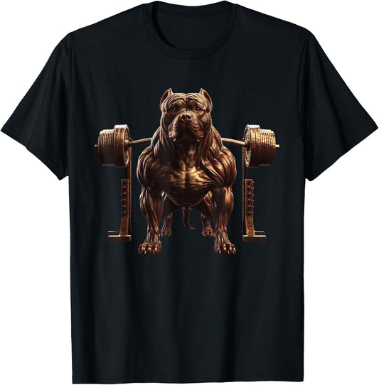 Pitbull Barbell Powerlifting Gym Beast Strength Training T-Shirt