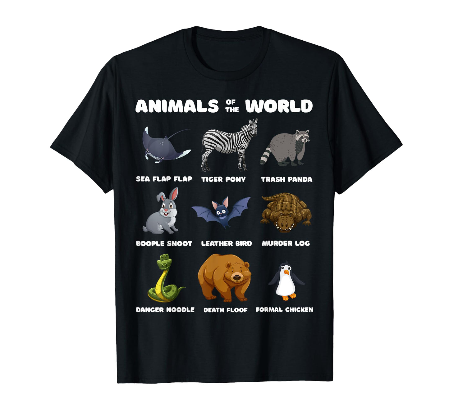Animals Of The World Gift Tee Funny Rare Animals Memes T-Shirt