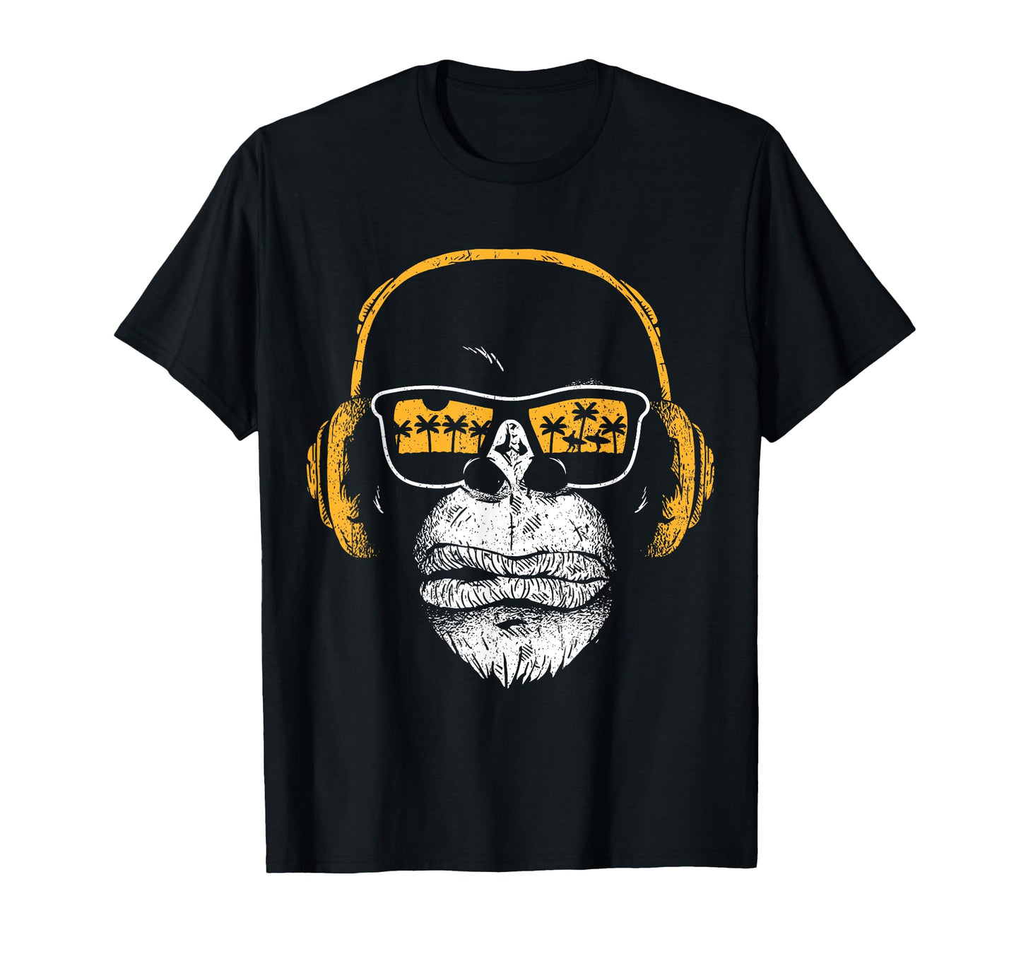 Monkey with DJ headphones and sunglasses monkey T-Shirt
