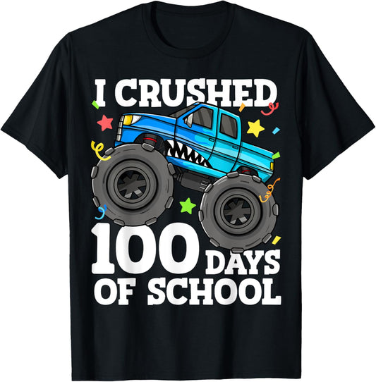 100 Days of School Monster Truck 100th Day of School Boys T-Shirt