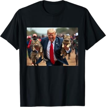 Make Cats Safe Again - Trump Holding Cat - Pets For Trump T-Shirt for Men Women