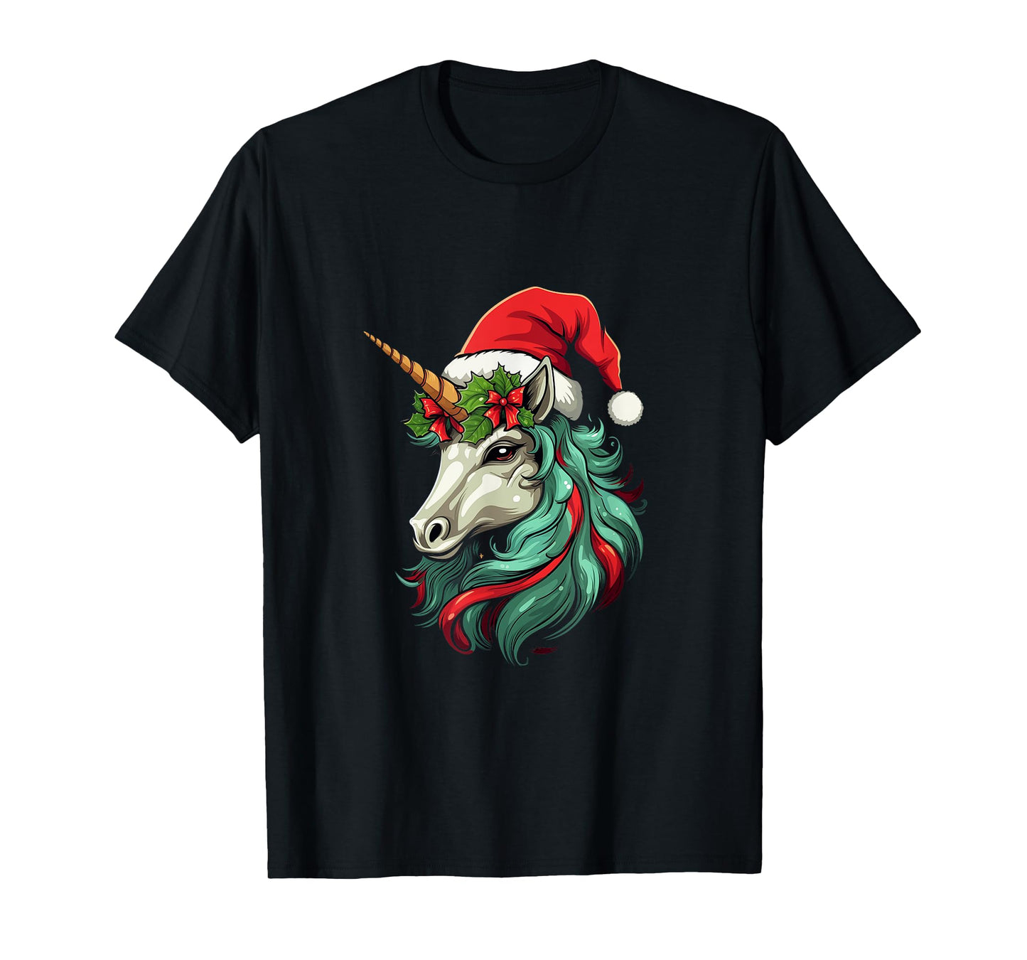 Santa Hat Unicorn, Christmas T-Shirt