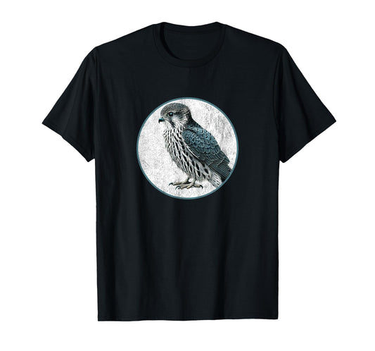 Colorful Retro Merlin Bird Design T-Shirt
