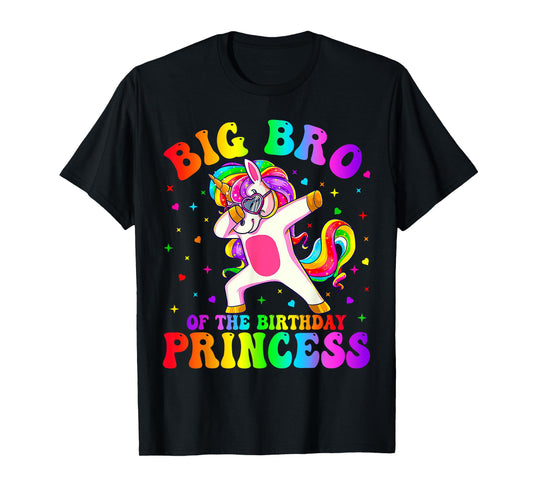 Big Brother of the Birthday Princess Girl Dabbing Unicorn T-Shirt