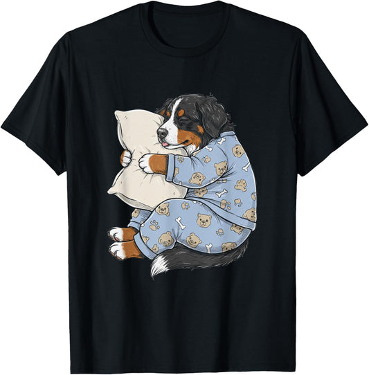 Funny Sleepy Bernese Mountain Dog Pajama Men Women Kids T-Shirt