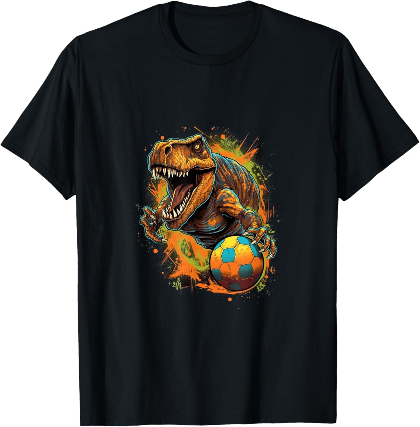 T-Rex Playing Soccer Funny Dinosaur Soccer Player Coach T-Shirt
