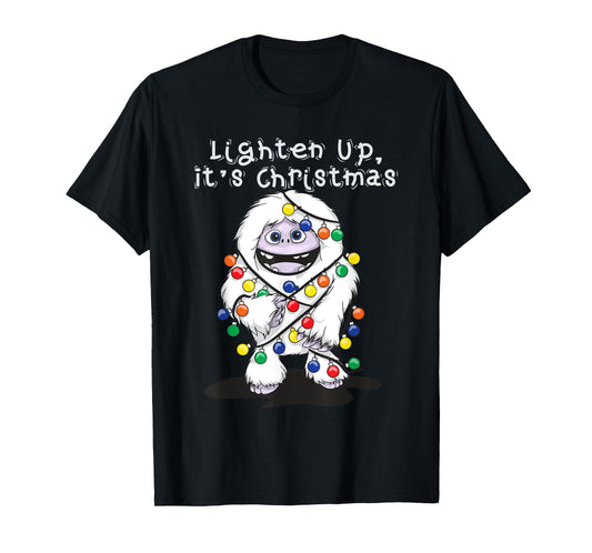 Lighten Up Its Christmas Yeti Abominable Snowman Bigfoot T-Shirt