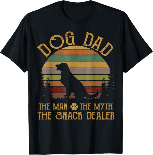 Vintage Dog Dad The Man The Myth Snack Dealer Father Day T-Shirt