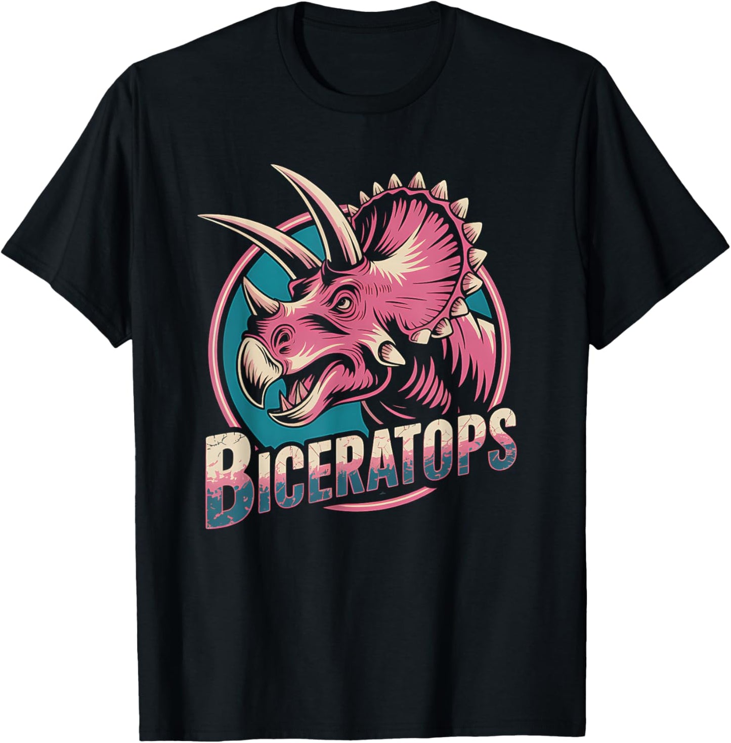 Triceratops Biceratops Funny Dinosaur Jurassic Retro Dino T-Shirt