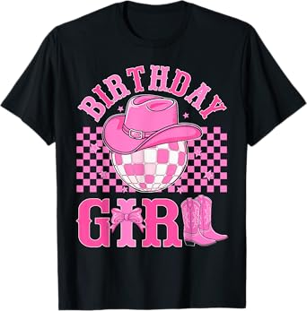 Birthday Cowgirl Western Disco Birthday Girl Party T-Shirt