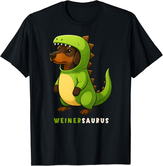Dachshund Weinersaurus Dinosaur Costume Trex Dog Mom Dad T-Shirt