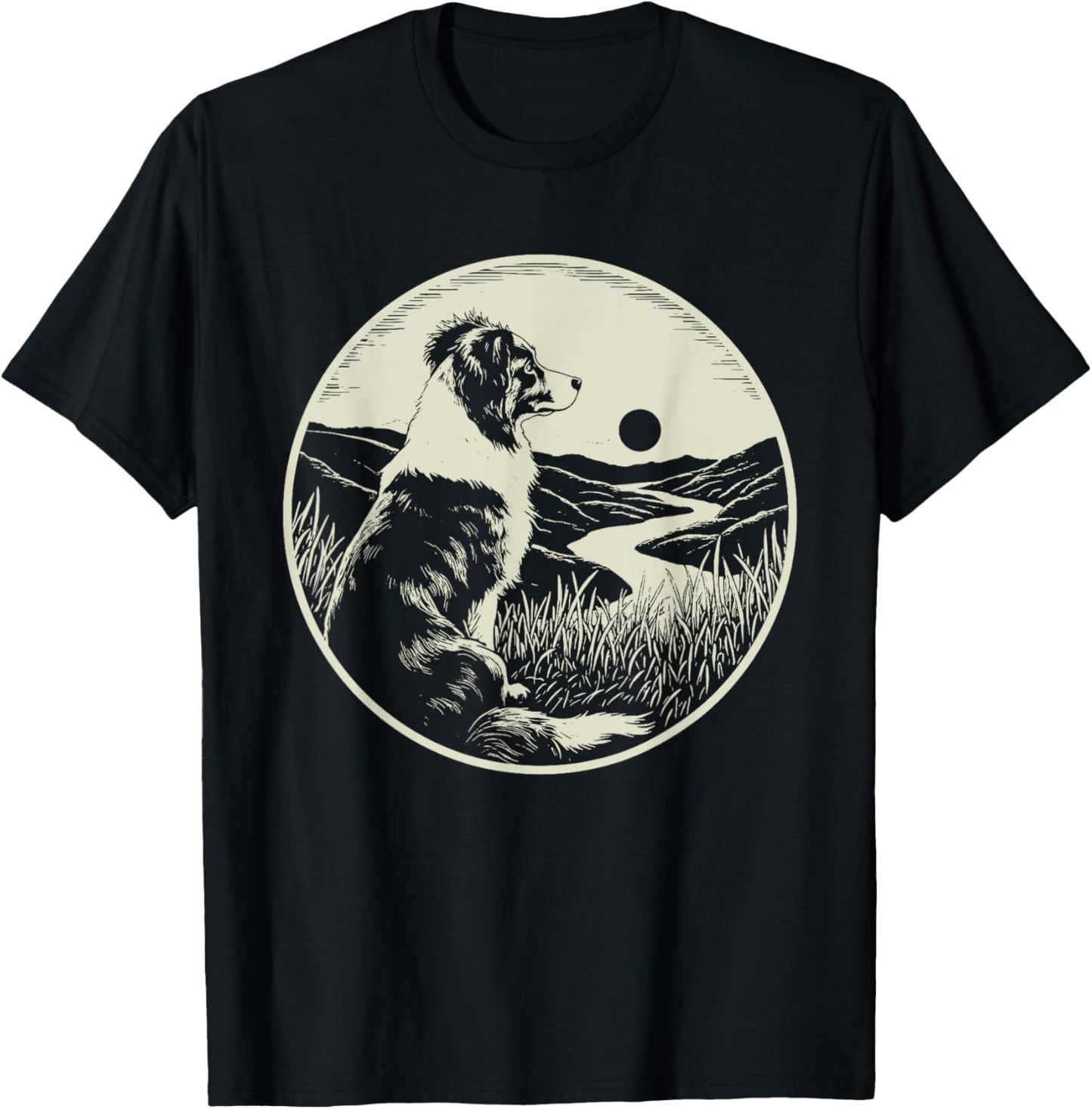 Vintage Australian Shepherd Red Merle Aussie Dog Lovers Art T-Shirt