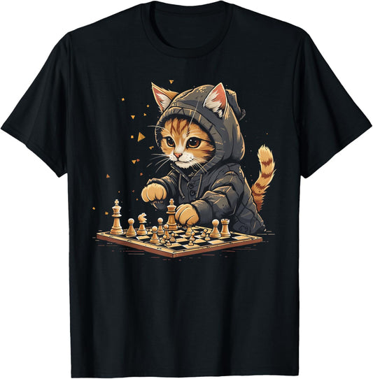 Chess Mens, Womens & Kids Cat Chess player T-Shirt