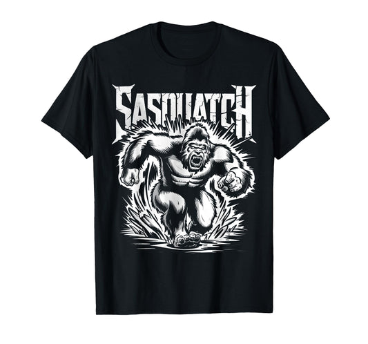 Retro Sasquatch Charging Hide & Seek Funny Bigfoot Believer T-Shirt