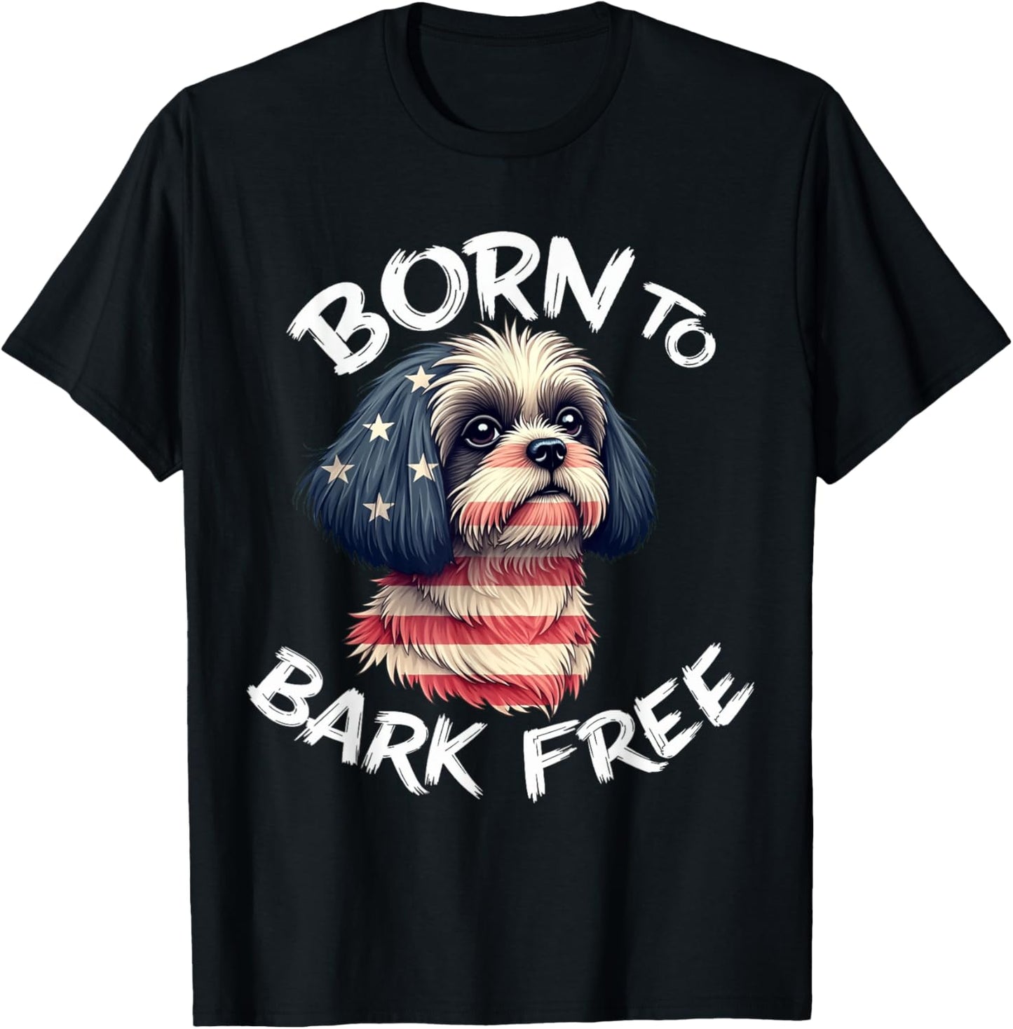 Funny Shih Tzu Dog Vintage Shih Tzu American Flag T-shirt