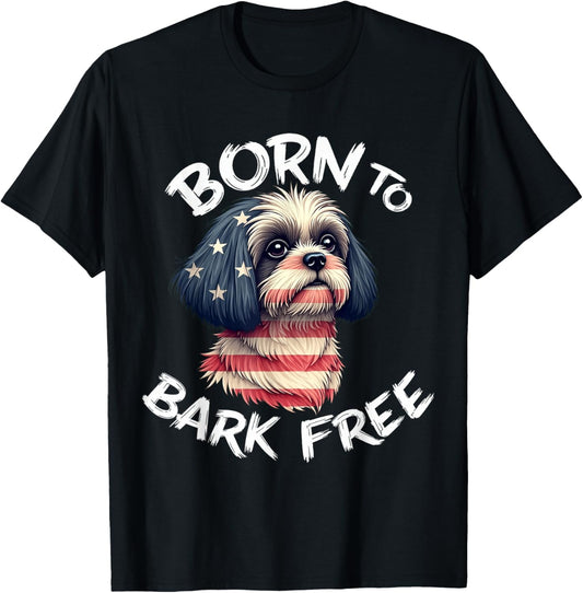 Funny Shih Tzu Dog Vintage Shih Tzu American Flag T-shirt