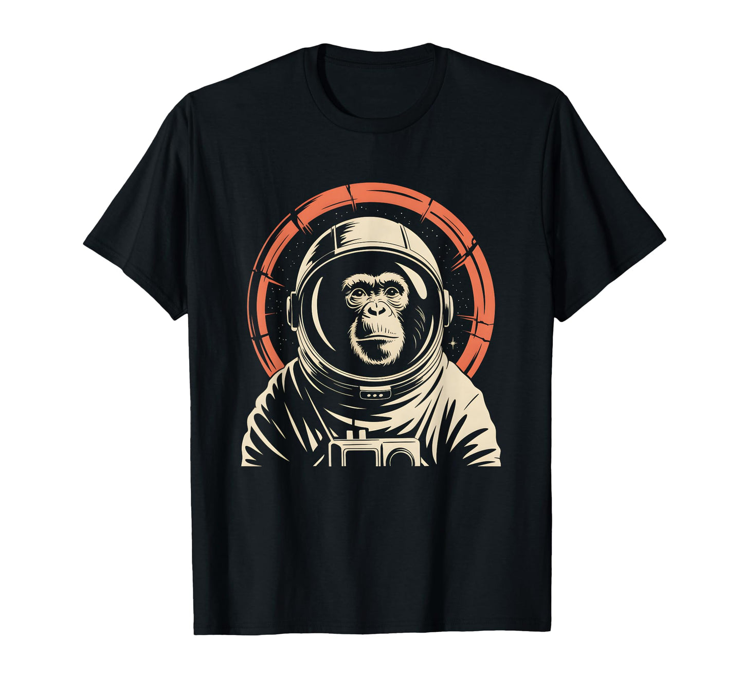 Monkey In Space Suit Funny Vintage Sci-Fi Astronaut Galaxy T-Shirt