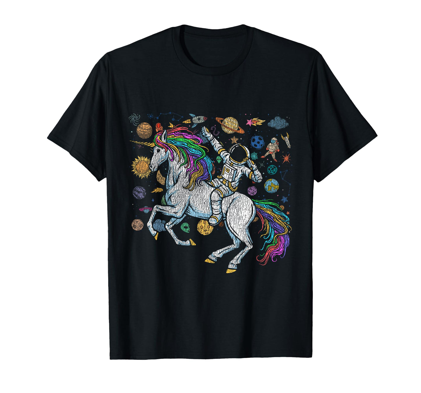 Fantasy Animal Unicorn Lover Cosmonaut Outer Space Astronaut T-Shirt