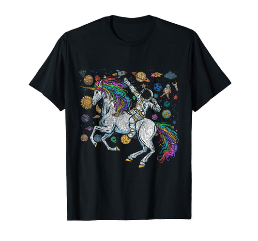 Fantasy Animal Unicorn Lover Cosmonaut Outer Space Astronaut T-Shirt