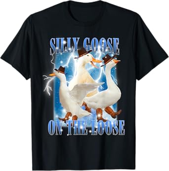 Retro Goose Aesthetic Trendy Meme Silly Goose On The Loose T-Shirt
