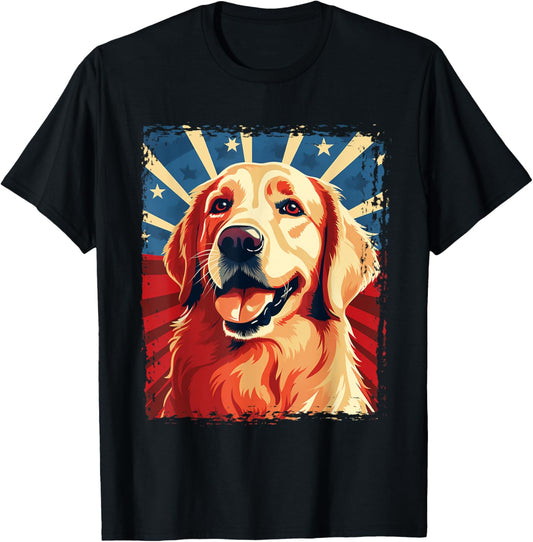 Golden Retriever T-Shirt for Kid Boys Girls Funny USA Dog T-Shirt