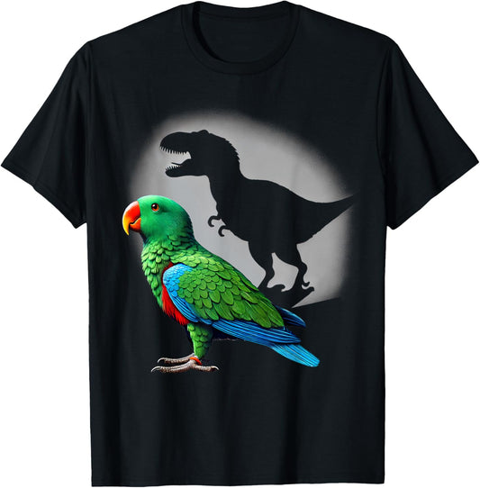Screaming Eclectus Parrot Bird Memes Funny T-Rex Dinosaur T-Shirt