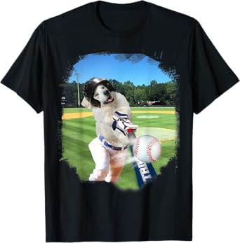 Golden Retriever Dog Playing Baseball T-Shirt