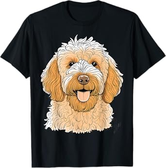 Cute Goldendoodle Dog on Golden Doodle Lover Men Women Kids T-Shirt