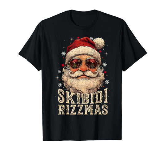 Funny Xmas Rizz Christmas Santa Gen Alpha Skibidi Rizzmas T-Shirt