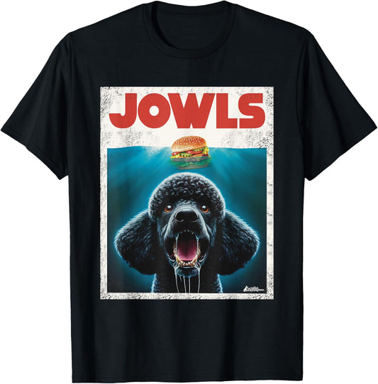 Funny Poodle Black Standard Poodle Jowls Burger Cute Dog Mom T-Shirt