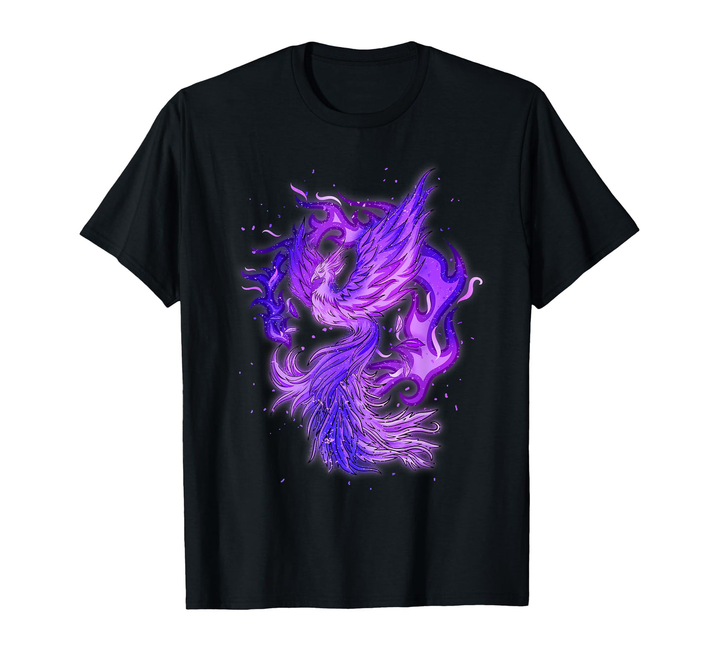 Phoenix Bird Design With Purple Fire T-Shirt