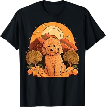 Cute Goldendoodle Dog on Golden Doodle Lover T-Shirt for Men Women Kids