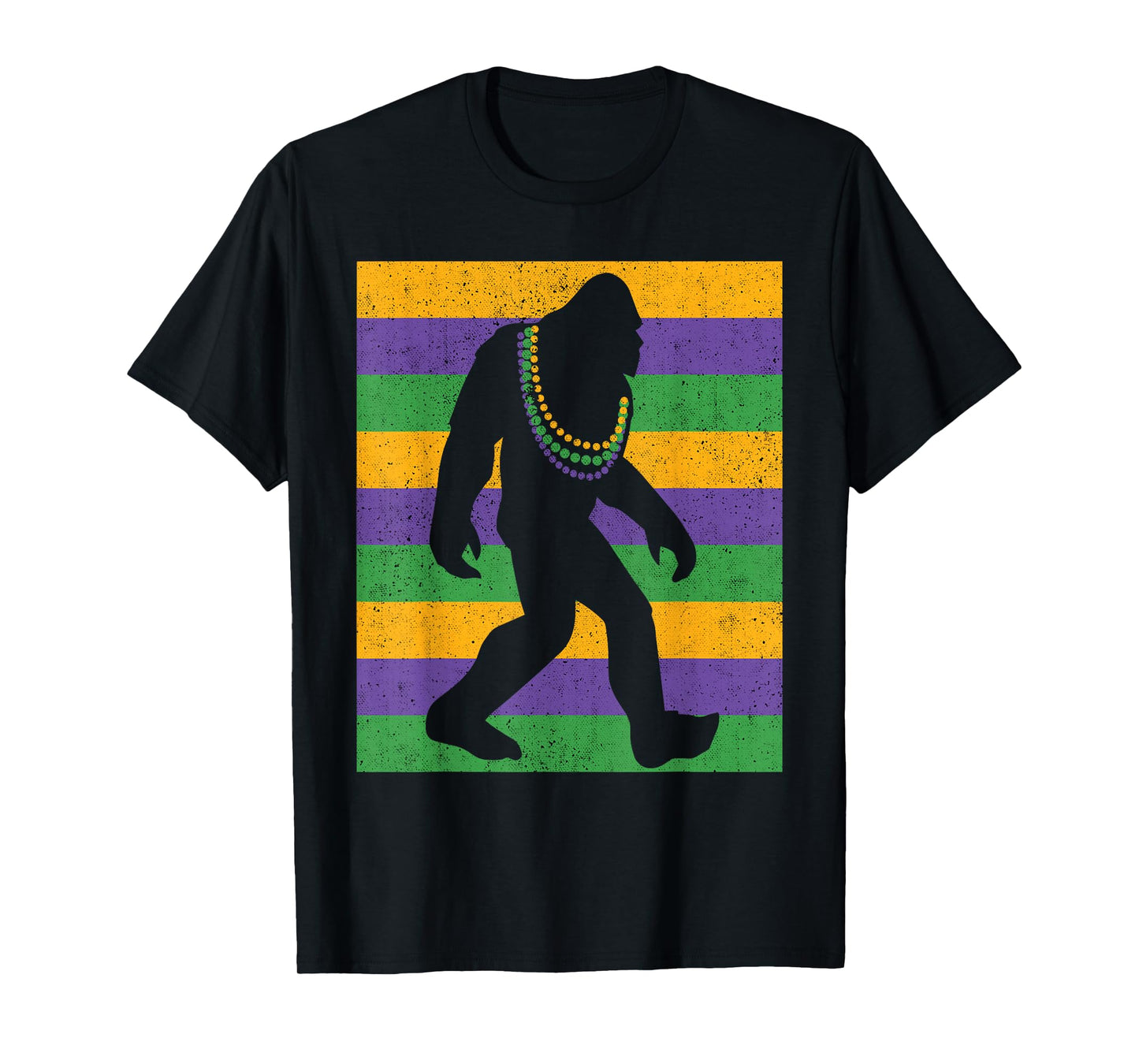 Bigfoot Mardi Gras Sasquatch Funny Men Kids T-Shirt